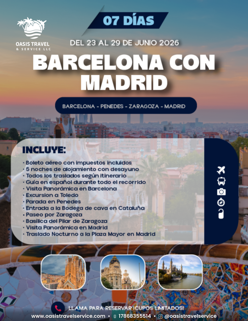 barcelona con madrid www.oasistravelservice.com