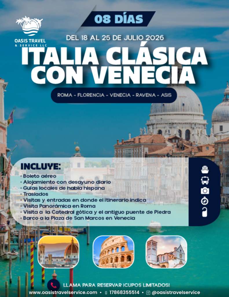 italia clásica con venecia www.oasistravelservice.com