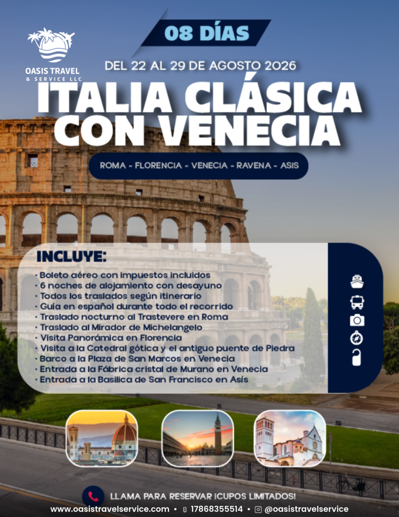 italia clásica con venecia www.oasistravelservice.com