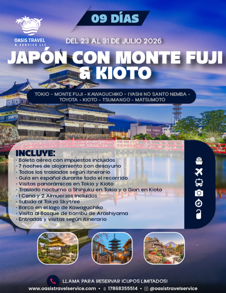 japón con monte fuji & kioto www.oasistravelservice.com