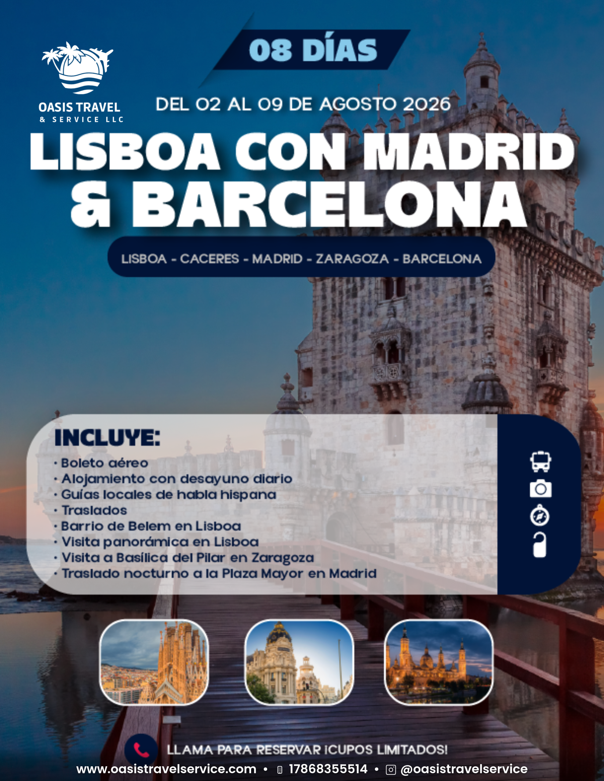 lisboa con madrid & barcelona www.oasistravelservice.com
