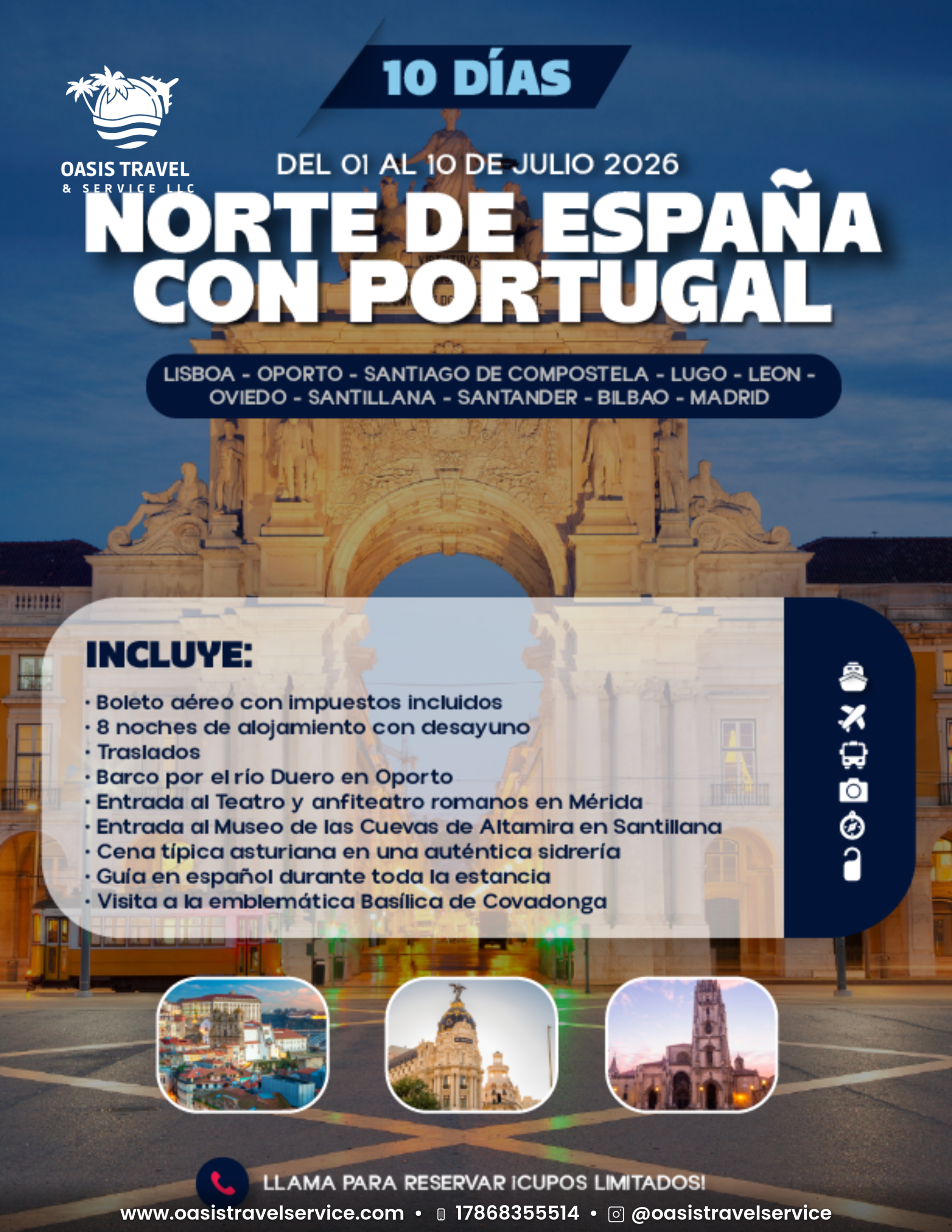 norte de españa con portugal www.oasistravelservice.com
