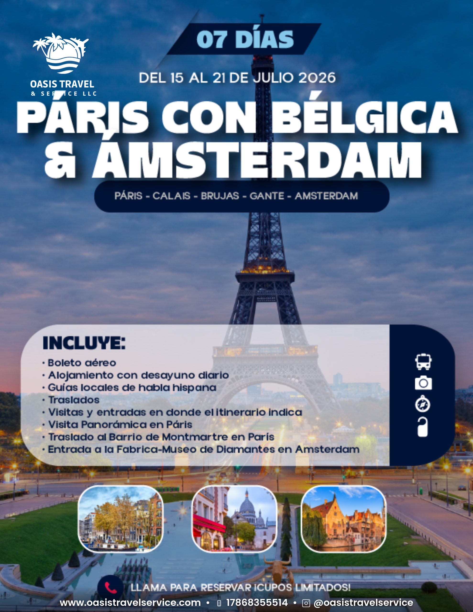 páris con bélgica & amsterdam www.oasistravelservice.com